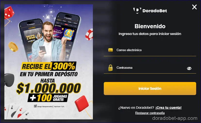 Doradobet login en Chile: cómo iniciar sesión en el casino paso a paso